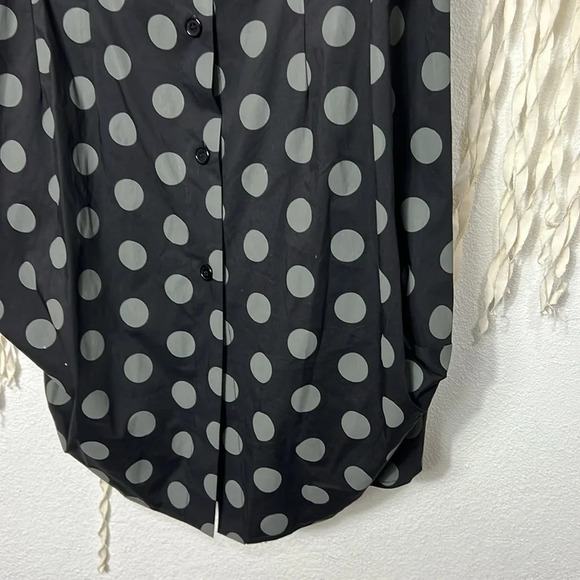 Comfy USA Polka Dot Long Line Button Down  Tunic Top Jacket Size Small - Picture 8 of 13